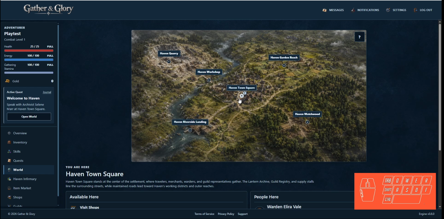 Figure 4. The large World map pushes current-location actions below the visible area.