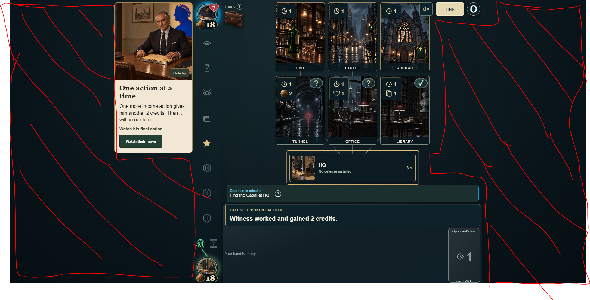 Seen above - Lots of dead space on the UI that you could use, maybe for inspecting cards as to not re-use the same space for multiple purposes.