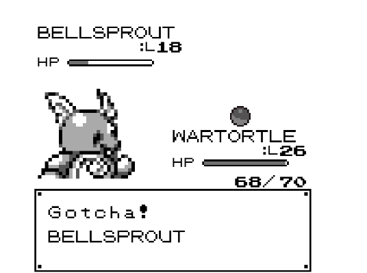 (Fig 4 - Quite easy to catch level 16+ Pokémon with a standard poke ball)
