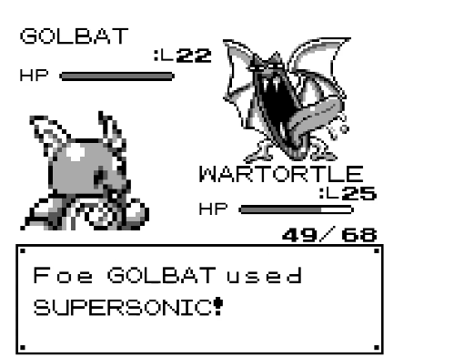 (Fig 3 - Golbat had a tendency to really spam supersonic and there was no item to cure it)